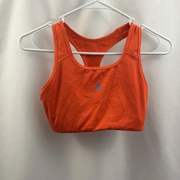 Nike Jordan Sports Bra Size Small Orange Blue Jumpman Dri-Fit - Picture 2 of 6